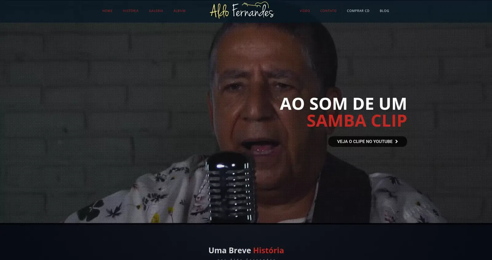 Pagina inicial do projeto Aldo Fernandes desenvolvido pela Clepian
