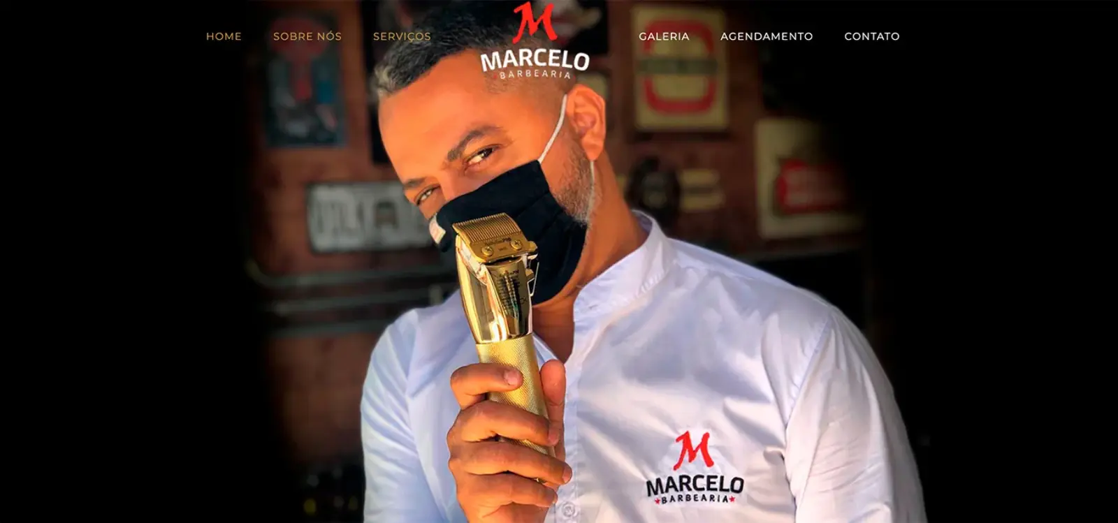 Pagina inicial do projeto Marcelo Barbearia desenvolvido pela Clepian