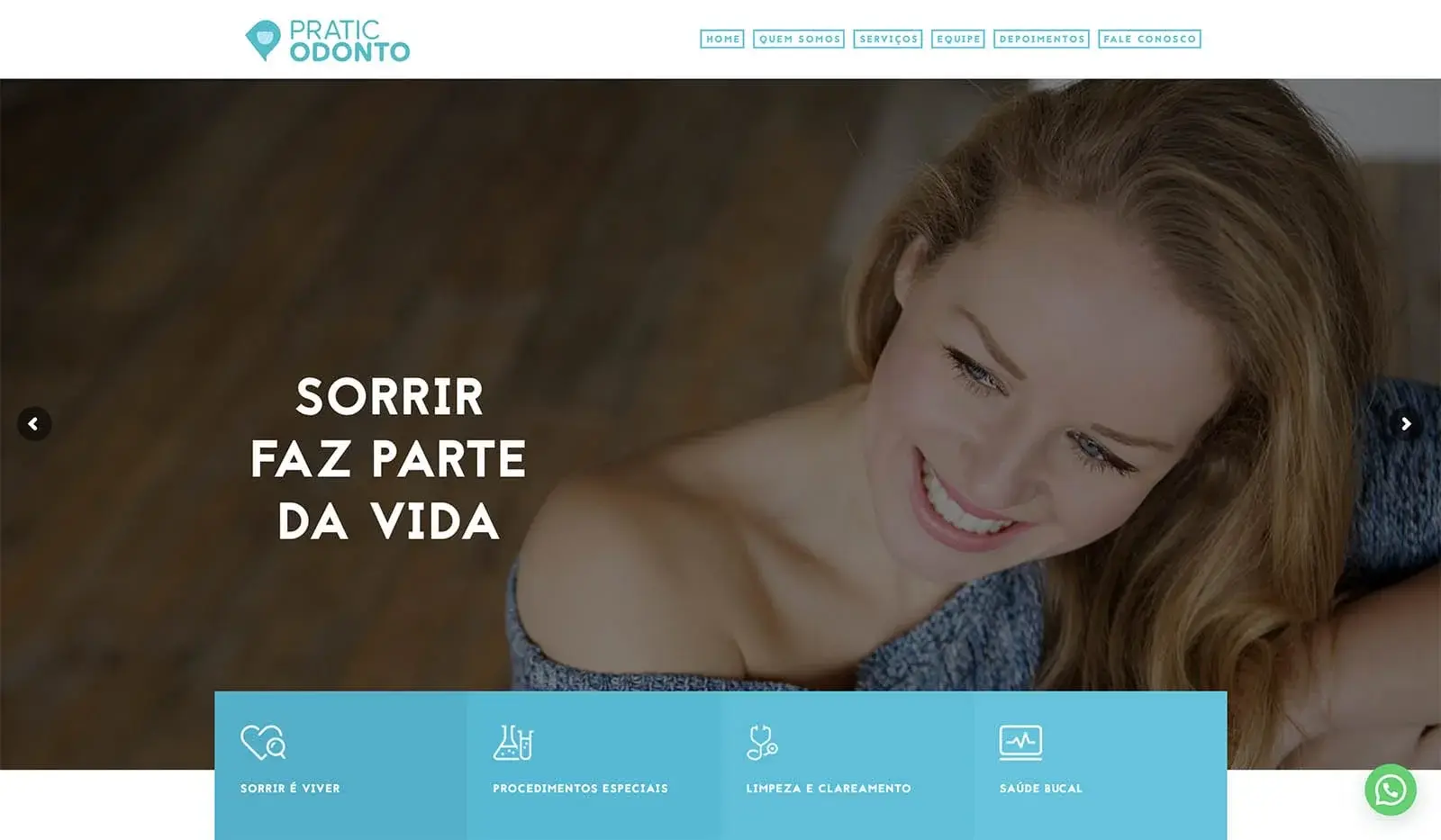 Pagina inicial do projeto Pratic Odonto desenvolvido pela Clepian